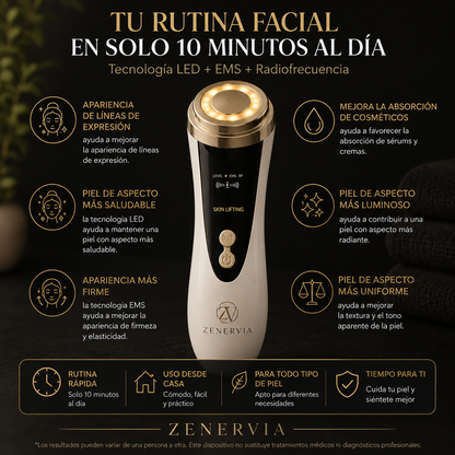 Masajeador facial LED Zenervia