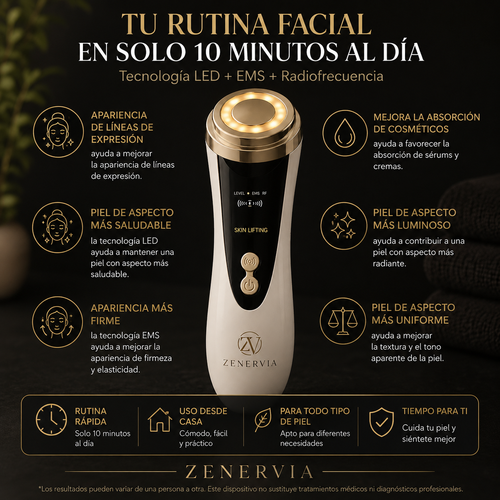 Masajeador facial LED Zenervia